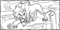 A coloring page of the lion king
